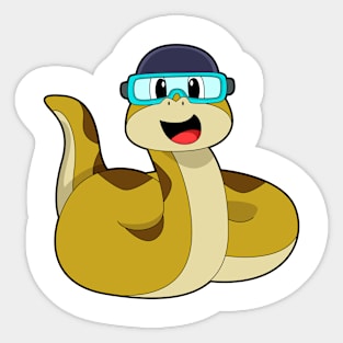 Snake with Swimming goggles Sticker